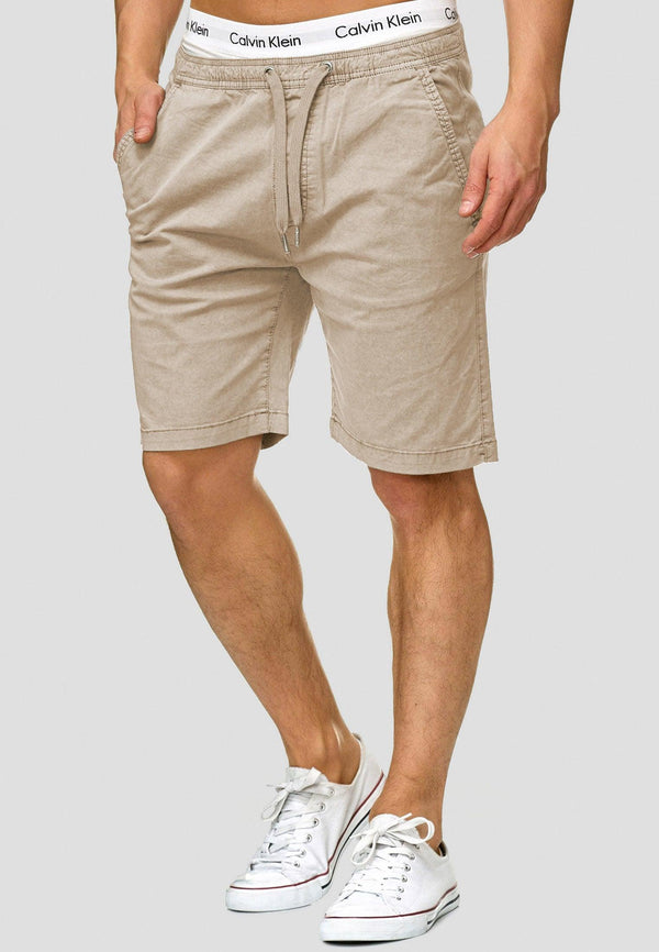 Indicode Herren Kelowna Chino Shorts mit 4 Taschen & Kordel aus 98% Baumwolle