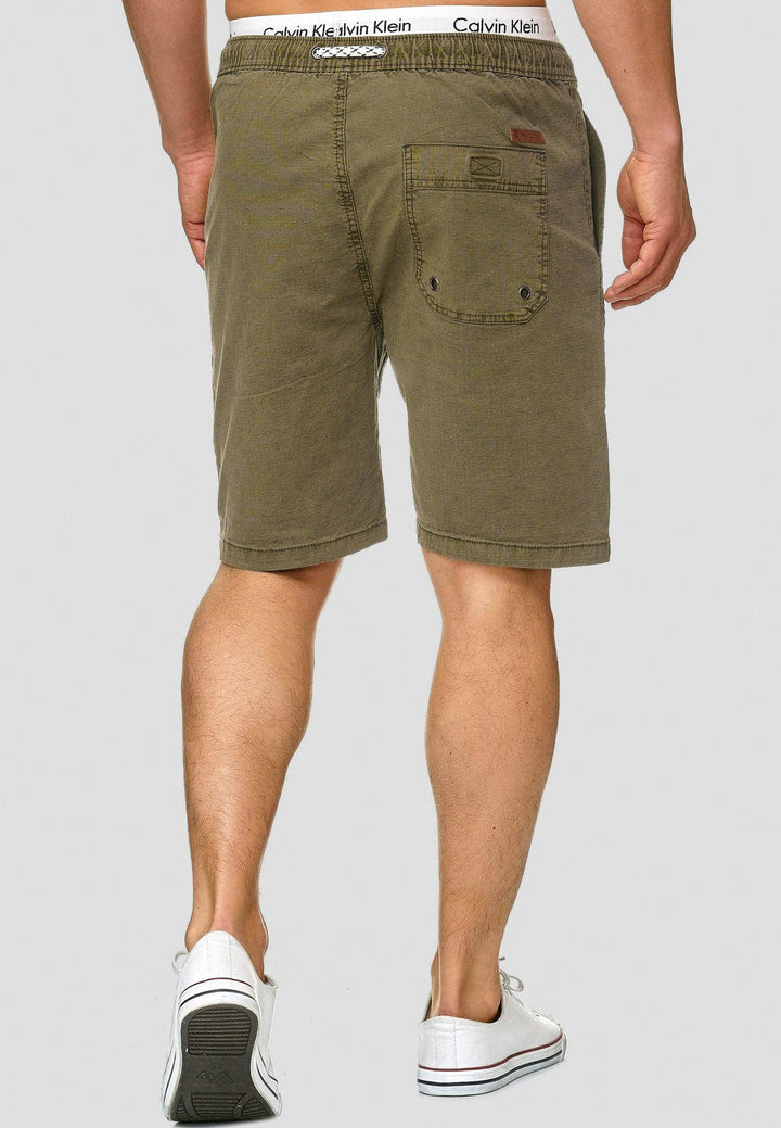 Indicode Herren Stoufville Chino Shorts mit 3 Taschen und Kordel aus 98% Baumwolle - INDICODE