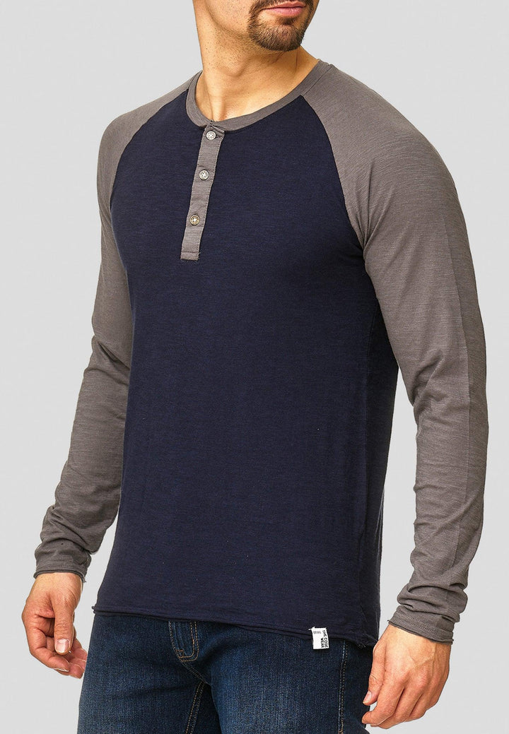 Indicode Herren Willbur Longsleeve Langarmshirt aus 100% Baumwolle - INDICODE