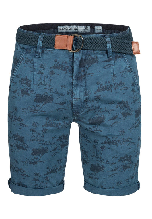Indicode Herren Lilestone Chino Shorts mit 4 Taschen inkl. Gürtel aus 98% Baumwolle - INDICODE