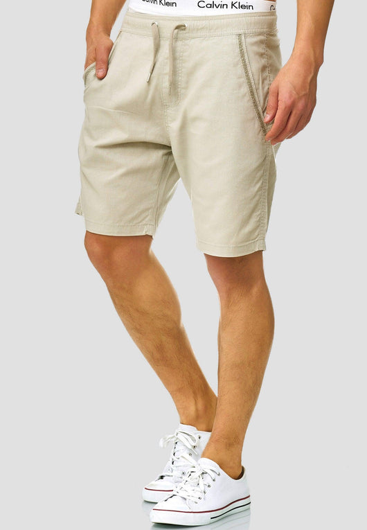 Indicode Men's Bridstow Chino Shorts made from 55% cotton & 45% linen