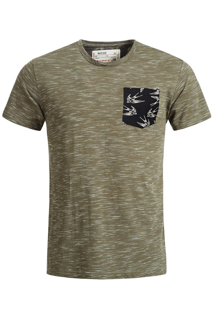 Indicode Crew Neck T-Shirt with chest pocket –