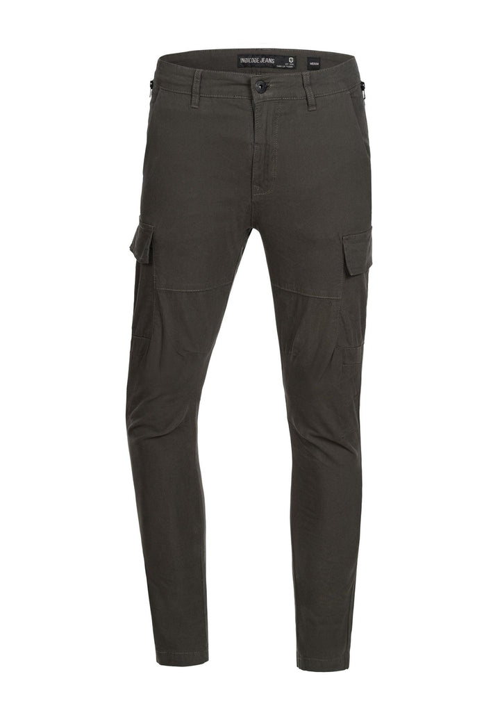 Indicode Herren Mathews Cargohose aus Baumwolle mit 8 Taschen - INDICODE
