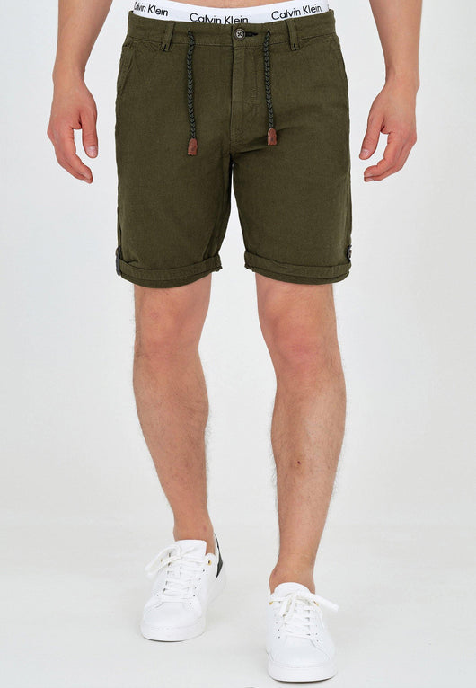 Indicode Men's Beauvais 4-pocket shorts in cotton and linen