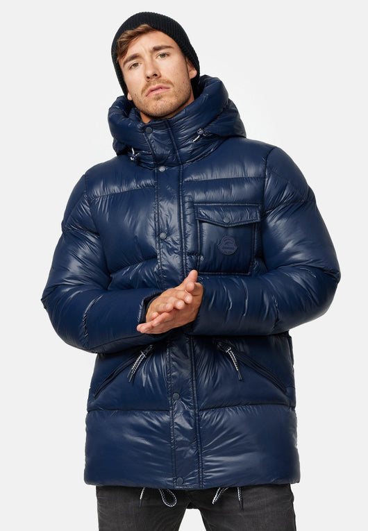 Indicode Herren Local Winterjacke in Daunenjacken-Optik mit Kapuze