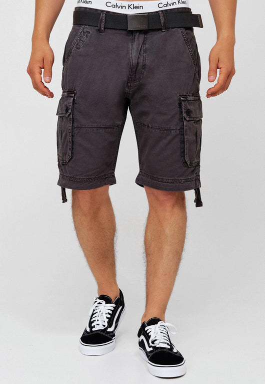 Indicode Men's Abner Cargo Shorts with 7 pockets made of 100% cotton