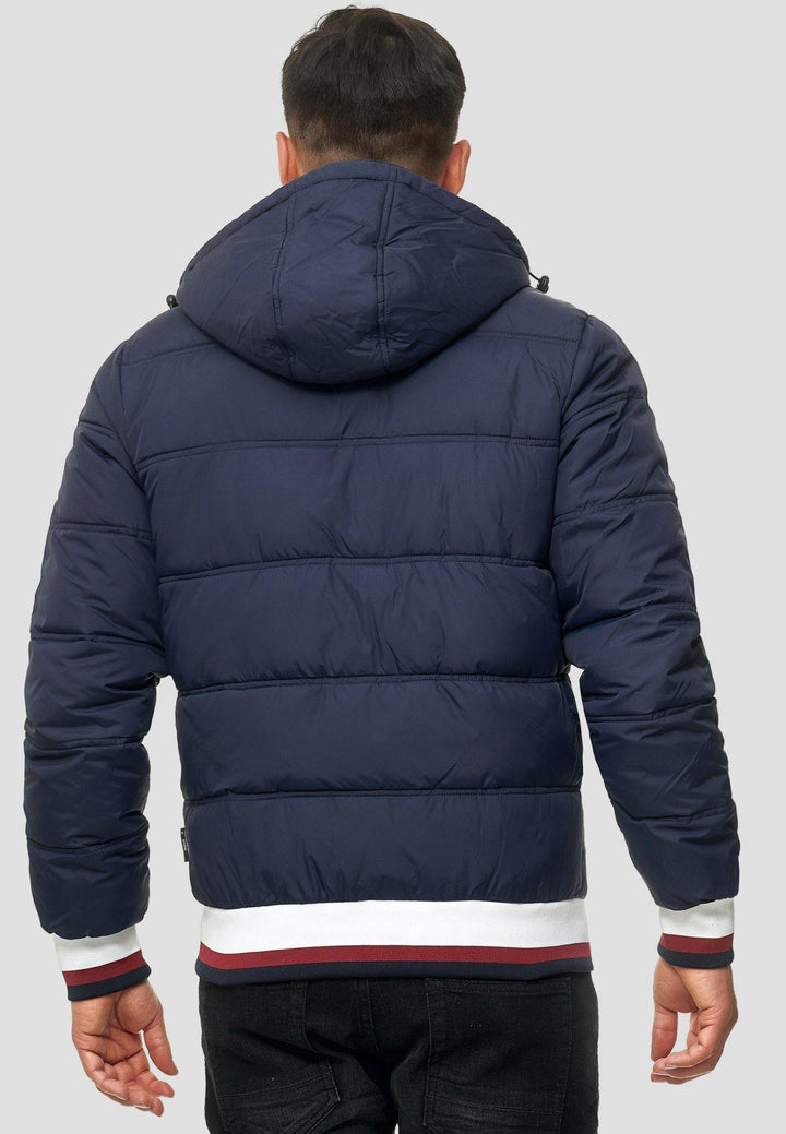 Indicode Herren Bacon Steppjacke in Daunenjacken-Optik mit Kapuze