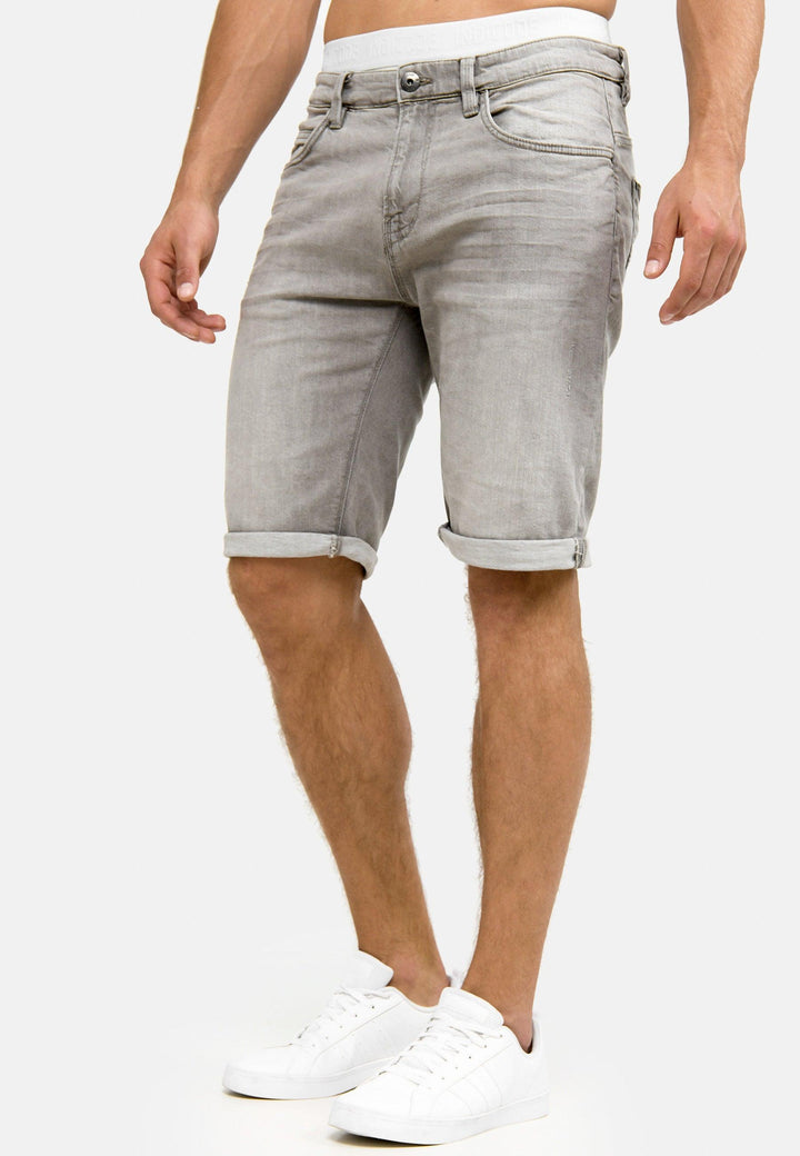 Indicode Herren Caden Jeans Shorts mit 5 Taschen aus 98% Baumwolle - INDICODE